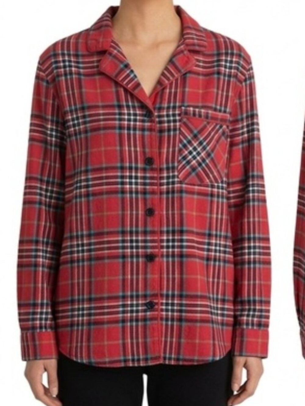 Women's Wondershop Red Plaid Flannel Pajama Top Size XS